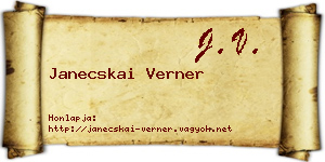 Janecskai Verner névjegykártya
